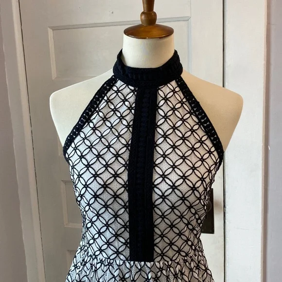Eri + Ali Ninetta Lace‎ Black White Dress, Size 4 - Picture 8 of 17